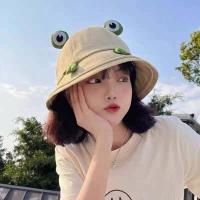 ราคา พร้อมส่ง หมวกบักเก็ต Bucket สำหรับผู้ใหญ่ รอบหัว 58 60 cm แต่งลายกบ หมวกผู้หญิง หมวกกันแดด หมวกแฟชั่น (19138855240)