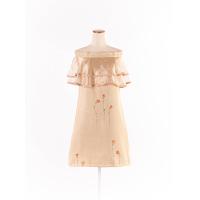 ราคา KARTA เดรสเปิดไหล่แต่งระบายผ้าแก้ว พิมพ์ลายดอกไม้ซิปหลัง Preloved (20731386483)