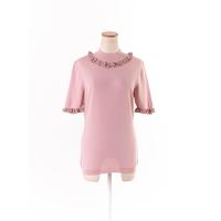 ราคา jaspal เสื้อยืดไหมพรมแขนสั้นแต่งระบาย ป้ายแบรนด์ระบุไซส์ M Preloved (20662261901)