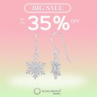 ราคา Bling Bijoux ต่างหูเงินแท้ 925 ต่างหูเกล็ดหิมะ (9395445871)