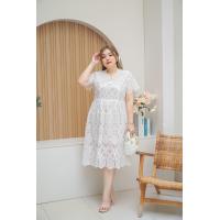 ราคา พร้อมส่งS 6XL เดรสลูกไม้ แขนสั้น เดรสเป็นลูกไม้เกาหลี หนาเนื้อผ้านุ่มสบาย สีขาวสะอาด แบบ เดรสสีละมุนสุดดดด มีซับในผ้ายืดสีครีม ลูกไม้โทนขาว ที่สวยงามนะคะ สีละมุนตาละมุนใจ (18965105734)