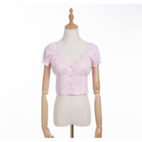 ราคา LYLA Crop Top ครอปเปิดไหล่ กระดุม เอวลอย สไตล์ฝรั่ง Gioia 991 (20543446868)