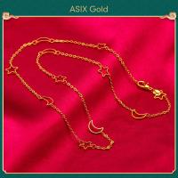 ราคา ASIX GOLD สร้อยคอทองคำ 24K สำหรับผู้หญิง สร้อยคอทองคำเรียบง่ายแฟชั่นเกาหลี หลายสไตล์ ไม่ดำ ไม่ลอก (18587302770)
