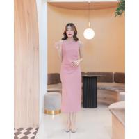 ราคา Lady MADE Kloset เดรสยาวสีชมพูกะปิ รุ่นเลดี้ Lady LM001 เดรสยาวสวย เดรสใส่ออกงาน เดรสเพื่อนเจ้าสาว (17055247944)