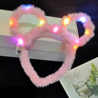 ราคา Luminous Hair Accessories For Weddings Costume Party LED Hair Hoop LED Birthday Headband Halloween Bear Ear Hairband Glow in the dark Costume Party Accessories (19831358296)