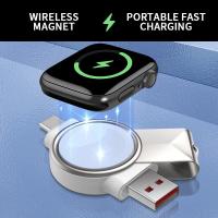 ราคา 2ใน1นาฬิกาแม่เหล็กอินเตอร์เฟซที่ชาร์จไร้สายสำหรับ Apple Watch iWatch 7 6 5ชาร์จเร็วแบบพกพา Type C USB (21170943022)