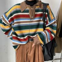 ราคา MNO 9 Sweater MY218 สเวตเตอร์ คอปก สีรุ้ง สไตล์ญี่ปุ่น ย้อนยุค ถักไหมพรม เสื้อไหมพรมชาย สเวตเตอร์ชาย เสื้อคริสต์มาส เสื้อกันหนาวสเวตเตอร์ชาย (20805918847)