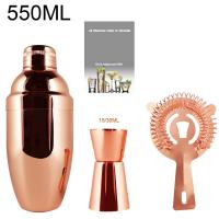 ราคา 3ชิ้น Bartender 800Ml 600Ml สีดำสีทองกุหลาบชุดเครื่องปั่นค็อกเทลสำหรับ Strainer Jigger บาร์บอสตันค็อกเทล Shakers (13571801178)