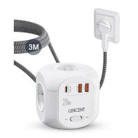 ราคา Lencent ก้อนปลั๊กไฟแบบแบน พร้อมช่องเสียบ4AC USB 2 QC3 0 1Type C PD20W ชาร์จเร็ว2M 3M สายถักสำหรับบ้าน (21171056139)