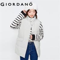 ราคา GIORDANO Women Jackets Stand Collar Flap Pockets Jacket Vests Button Closure Simple Solid Color Casual Padded Vests 05372684 (16511730568)
