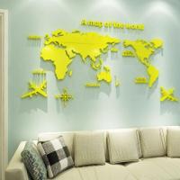 ราคา 1800มม X 1000มม 3Dสติ๊กเกอร์ติดผนังอะคริลิกตกแต่งห้องนั่งเล่นห้องนอนWorldสติกเกอร์แผนที่ (1304786756)