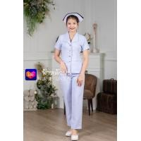 ราคา ชุดพยาบาล ชุดกางเกง เสื้อปกปีกนก ชุดพยาบาลสำเร็จรูป ชุดขาว ชุดพยาบาลพิษณุโลก ร้านฟ้าหลังฝน เนื้อผ้าวาเลนติโน่ สีขาวโอโม่ (8477699098)