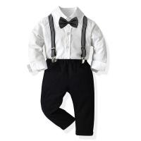 ราคา Children Boys Formal Clothing Sets Toddler Boy Gentleman Long Sleeve White Shirt Suspenders Pants Wedding Birthday Party Dress (14133034078)