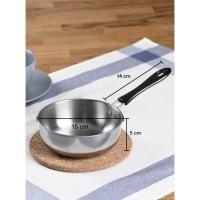 ราคา กะทะสเเตนเลส กระทะจิ๋ว กระทะทอดไข่ดาว ด้ามดำ ขนาด 15 ซม (9648016606)