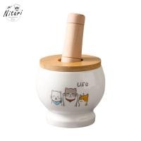 ราคา ครกบดยา ที่บดยา ครกหิน ceramic mortar ครกเซรามิกพร้อมสากไม้ ครกเล็ก สวยงาม มีฝากันหก ครกแตกสามารถเคลมได้ ขนาด 4 5 นิ้ว Nitari (20879343573)