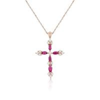ราคา Jewellista จี้กางเขน พร้อมสร้อยเงินแท้ Jessie พลอย Created Ruby CZ (20912589013)