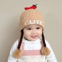 ราคา ส่งเร็วพิเศษ Hatgogo หมวกไหมพรมเด็กหญิง หมวกไหมพรมเด็กถักเปีย (20420994535)