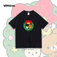 ราคา Kuromi กระต่ายน่ารัก Melody KT Cat Rilakkuma Christmas Joint เสื้อยืดหลวมผ้าฝ้ายแขนสั้น (20743977561)