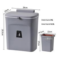 ราคา Konco ถังขยะในห้องครัวถังขยะแบบแขวนติดผนังถังขยะในห้องครัวตู้รีไซเคิลถังขยะพร้อมฝาปิด9L (13839527582)