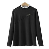 ราคา เสื้อเชิ้ตคอเต่าผ้ากำมะหยี่เยอรมันครึ่งตัวเย็บปะติดปะต่อกันเสื้อยืดหลุยส์แขนยาวผู้หญิงทรงสวย (21175729111)