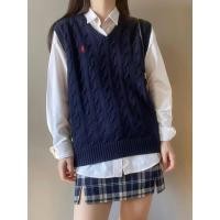 ราคา USA เสื้อโปโล เสื้อกันหนาว เสื้อสเวตเตอร์ถัก แฟชั่น แขนยาว freesize อก 34 44 สำหรับผู้หญิง polo ralph (21001325305)