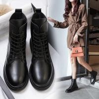 ราคา Martin boots รองเท้าบูทสั้นผูกเชือกสีดำพื้นหนาแฟชั่นสไตล์เกาหลี (18283488951)