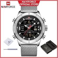 ราคา NAVIFORCE นาฬิกาข้อมือชาย NF9153Sนาฬิกาข้อมือลำลองมีไฟ Led ดิจิทัลสายเหล็กกันน้ำสำหรับผู้ชายเล่นกีฬา (19843578340)