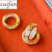 ราคา แหวนหยก Hetian สำหรับผู้หญิงและผู้ชายทอง 18k ฝังแหวนหยกคู่ของขวัญแหวนหางหยกขาว (16382511307)