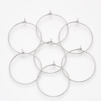 ราคา 50pc 304 Stainless Steel Hoop Earring Findings Wine Glass Charm Findings Ring Stainless Steel Color 22 Gauge 24 25x0 6mm pin 0 6mm (20882491049)