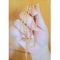 ราคา สร้อยคอลายไข่มุก14 1 18 1 พิมพ์นำเข้าอิตาลี ทองเหมือนจริง (20924067072)