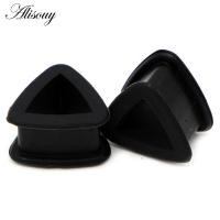 ราคา Alisouy Ear plugs High Quality Triangle Thin Silicone Flexible Body piercing Jewlery Skin Tunnel Plugs Ear Tunnels Hollow Ear stretcher (9407601487)