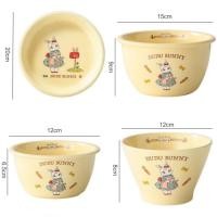 ราคา CSเซ็ทจานชามเซรามิค4ใบ ลายกระต่ายDUDU BUNNY พร้อมส่ง (20673154854)