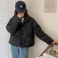 ราคา แจ็คเก็ตขอบเฟอร์ฤดูหนาวเสื้อโค้ทสีดำอบอุ่นรุ่นพื้นฐานสำหรับผู้หญิงเสื้อคลุมขนเป็ดบุนวมลำลองสำหรับฤดูใบไม้ร่วง (19610370827)