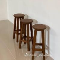 ราคา เก้าอี้ไม้สัก เก้าอี้บาร์ เก้าอี้แต่งบ้านสไตล์มินิมอล งานไม้สักเก่า กว้าง 25 cm x สูง 60 cm (16556703613)