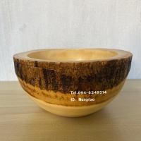 ราคา 8นิ้ว ชามไม้มะม่วง ติดเปลือก สำหรับใส่อาหาร ไม้หน้าคุณภาพดี ใส่ได้ทั้งร้อน และเย็น กว้าง8นิ้ว (5491366036)