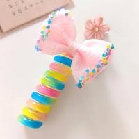 ราคา บ้านพลู ยางรัดผม สายโทรศัพท์ สีรุ้ง ดอกไม้ โบว์ น่ารัก มัดผม เด็กสาว (20596333721)