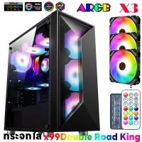 ราคา X99 dual Channel King E ATX ATX M ATX ITXI GAMINGคอมพิวเตอร์แก้วโปร่งใสแสงARGB Synchronizedกรณีคอมพิวเตอร์ (20644205823)