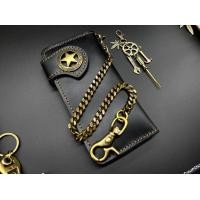 ราคา กระเป๋าสตางค์หนังแท้กับชุดโซ่ทองเหลือง กระเป๋าใบยาว กระเป๋าวินเทจ หนังวัวแท้ สีดำ โซ่ทองเหลืองแท้ พวงกุญแจ 02 (1860354549)