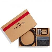 ราคา Coach outlet ของเเท้ เข็มขัดผู้ชาย COACH CUT TO SIZE REVERSIBLE ชุดเซตเข็มขัดและกระเป๋าใส่บัตร COACH C8278 BOXED CARD CASE AND BELT GIFT SET (19759885326)
