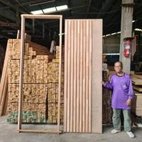 ราคา บานประตูลายระแนง ไม้อัดกันน้ำ หนา 40 มม ระแนงไม้จ๊อย พร้อมวงกบ (20170727741)