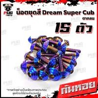 ราคา น็อตชุดสีดรีมดรีม110i ปี 2018 1ชุด 15 ตัว น๊อตชุดสีDreamDream110iSuper Cub ตากลม น็อตเฟรมดรีม น็อตดรีม น็อตสแตนเลส (16443516816)
