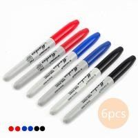ราคา AICRANE หมึกกันน้ำปากกามาร์คเกอร์คงทน6ชิ้นสีดำสีน้ำเงินน้ำมันสีแดงหมึกขนาด1 5มม ปากกาปากกาสีละเอียดนิ้วเท้าทรงกลม (20730921354)
