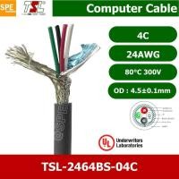 ราคา 2 เมตร TSL UL2464 4C สายคอมพิวเตอร์ รุ่น TSL 2464 4C Braid Shield Mylar Foil สายคอมพิวเตอร์ 24AWG UL2464 300V 80C สายมัลติคอร์ สายคอร์ TSL สายคอมพิวเตอร์ สายมัลติคอร์ สาย 2464 แบบชีลถัก AWG24 TSL สาย 