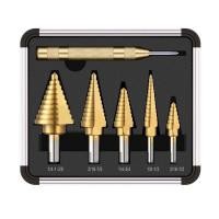 ราคา ดอกสว่านเจดีย์ ดอกเจดีย์แท้ HHS Step Drill Titanium Size 4 32mm 3 Pcs Set 6 Pcs Setดอกสว่าน ทรงเจดีย์ เจาะขยาย คว้านรู เคลือบไทเทเนี่ยม ดอกเล็ก ใหญ่ (15003011717)