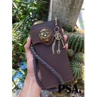 ราคา กระเป๋าสตางค์หนังแท้100 กระเป๋าเงิน กระเป๋าวินเทจ กระเป๋าใบยาว สไตล์วินเทจ กระเป๋า สายหนังถัก พวงกุญแจ 01 (856632446)