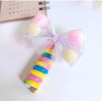 ราคา บ้านพลู ยางรัดผม สายโทรศัพท์ สีรุ้ง ดอกไม้ โบว์ น่ารัก มัดผม เด็กสาว (20810850275)