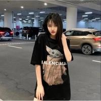 ราคา เสื้อยืดคุณภาพดี พร้อมส่ง Fashion BALENCIAGA BABY YODA BLACK SHORT OVERSIZED T SHIRT T shirt ผ้าฝ้าย 100 ชายและหญิง (20334091883)