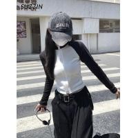 ราคา SUZZIN เสื้อยืดแขนยาวผู้หญิงเสื้อยืดการต่อผ้าแบบสีตัดกันอารมณ์ (20648029009)