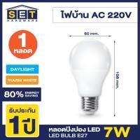 ราคา ชุด 1 หลอด หลอดไฟ LED 3W 5W 7W 9W 12W 14W 16W 18W แสงสีขาว แสงสีวอร์ม หลอดไฟแอลอีดี หลอดปิงปอง ทรงกลมขั้วเกลียว E27 ใช้ไฟบ้าน 220V led (20570317704)