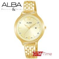 ราคา Alba Ladies นาฬิกาข้อมือผู้หญิง สายสแตนเลส รุ่น AH7W08X1 สีทอง หน้าปัดทอง (4309272422)